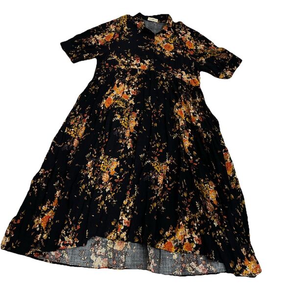 Natural Life Maxi Dress XL Floral  Pockets Tiered Oversized - Picture 3 of 7